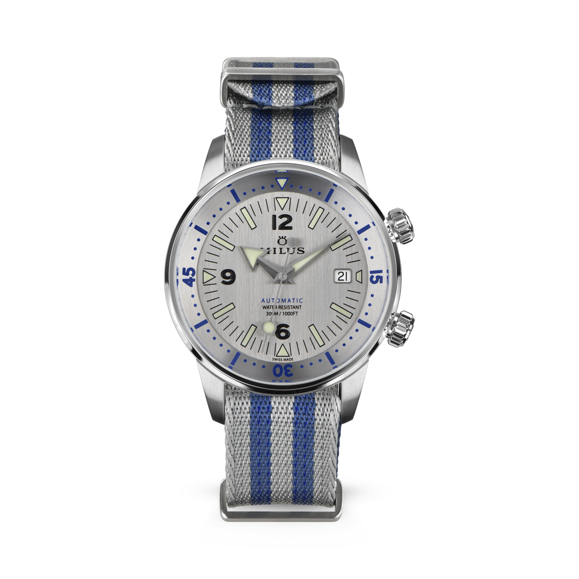 Bracelet NATO - Argent & Bleu