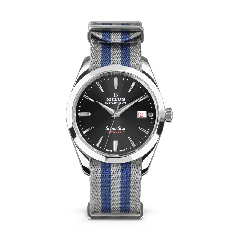 NATO-Armband - Silber & Blau 