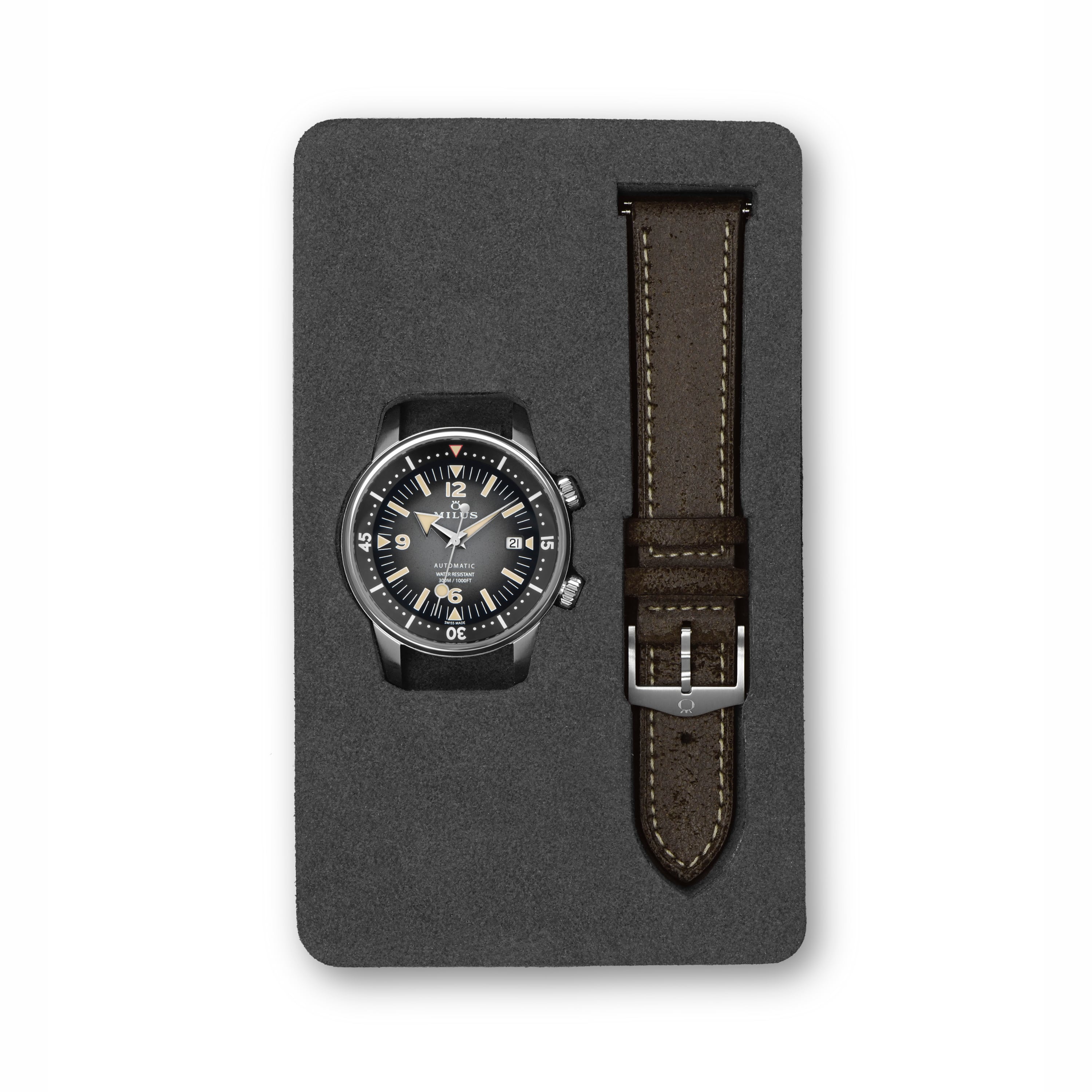 Kit de voyage Milus - Cuir gris
